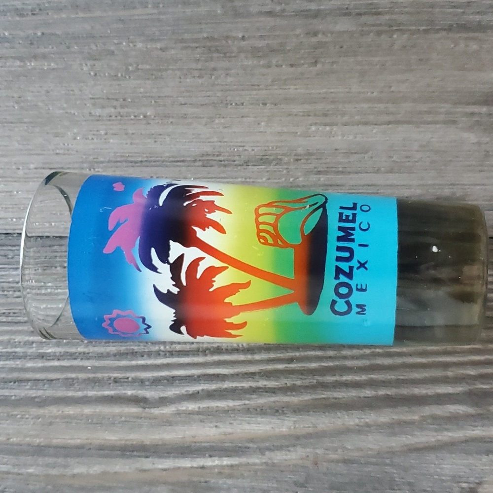 Vintage cozumel mexico tall shot glass